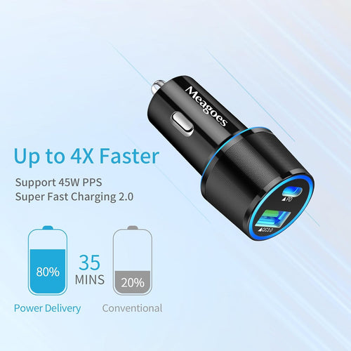 67.5W Car Charger USB C Super Fast Charge for Iphone 18 Pro Max/17/Android