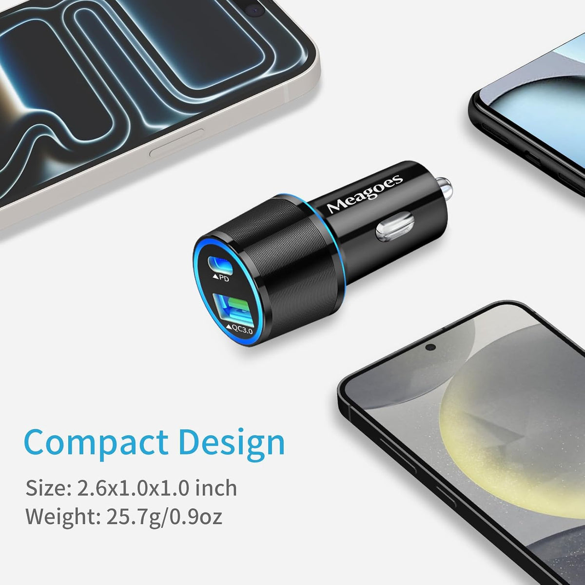 67.5W Car Charger USB C Super Fast Charge for Iphone 18 Pro Max/17/Android