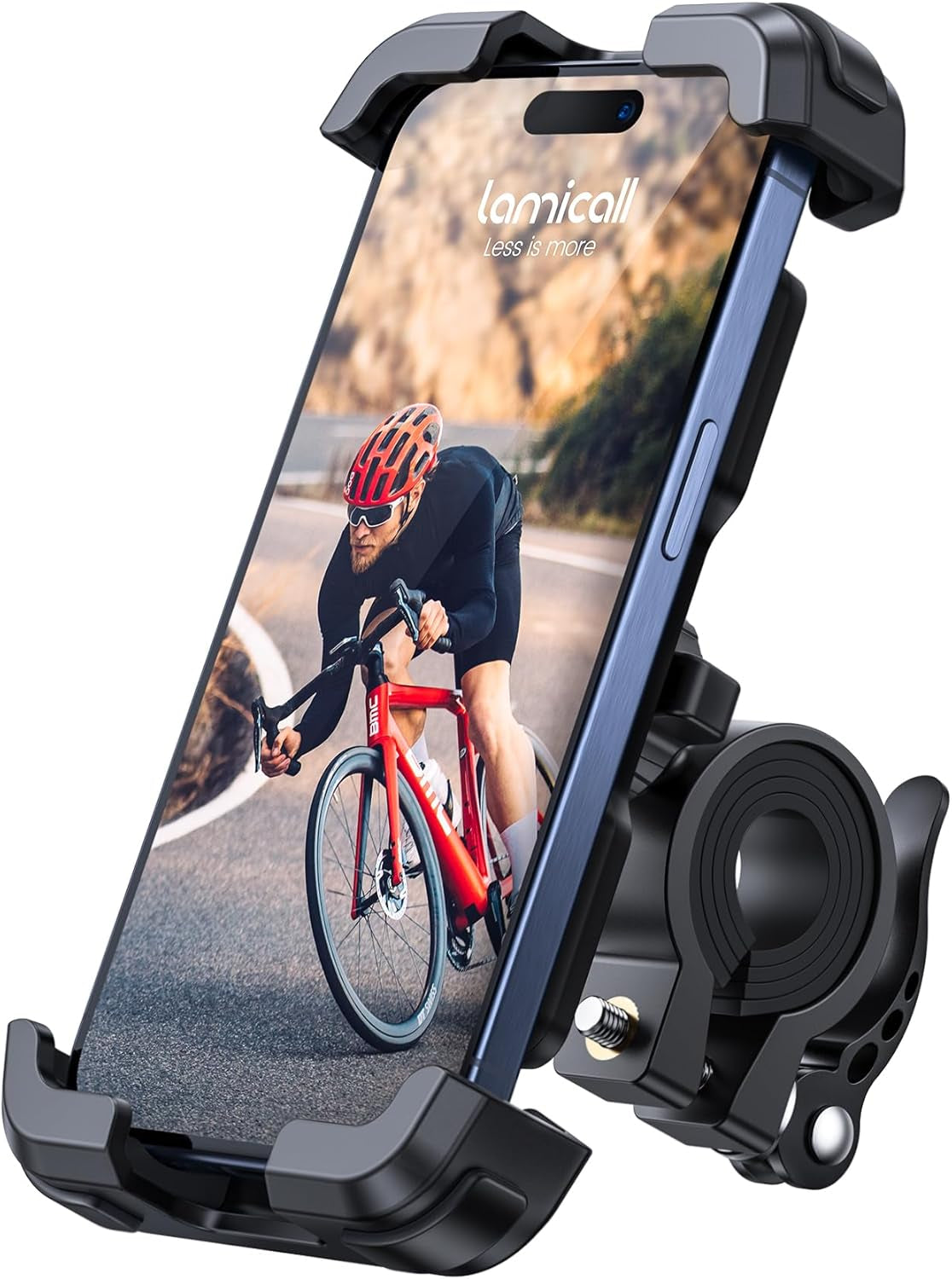 Bike Phone Mount Holder - Motorcycle Phone Mount, Adjustable Cell Phone Holder Gifts, E-Bike Bicycle Scooter Handlebar Cradle Clip for Iphone 18 17 Pro Max Air, 16 15 Plus, 14, 4.7-6.9" Phone