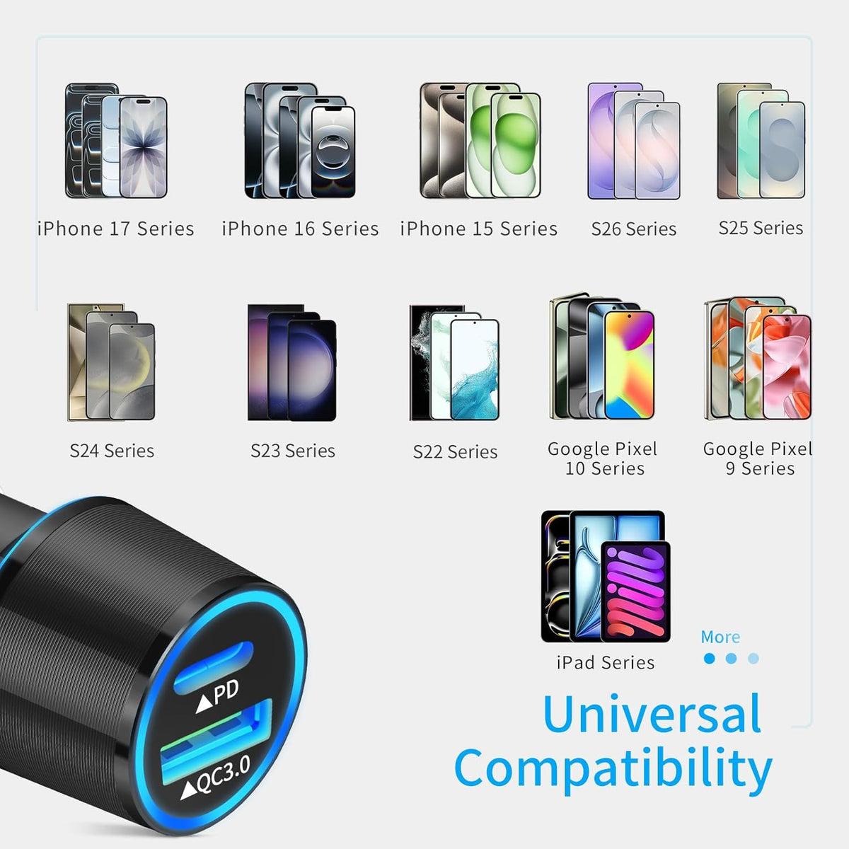 67.5W Car Charger USB C Super Fast Charge for Iphone 18 Pro Max/17/Android